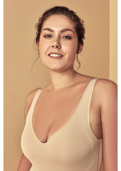 #izbırakmaz Bej Light Bodysuit Korse