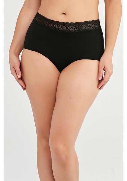 Beauty Pamuklu Yüksek Bel Siyah Slip Külot