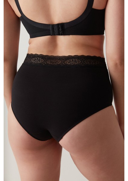 Beauty Pamuklu Yüksek Bel Siyah Slip Külot