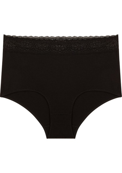 Beauty Pamuklu Yüksek Bel Siyah Slip Külot