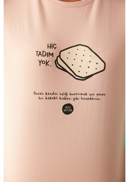 Açık Pembe Tadım Pijama Takımı-Hisli Şeyler Koleksiyonu