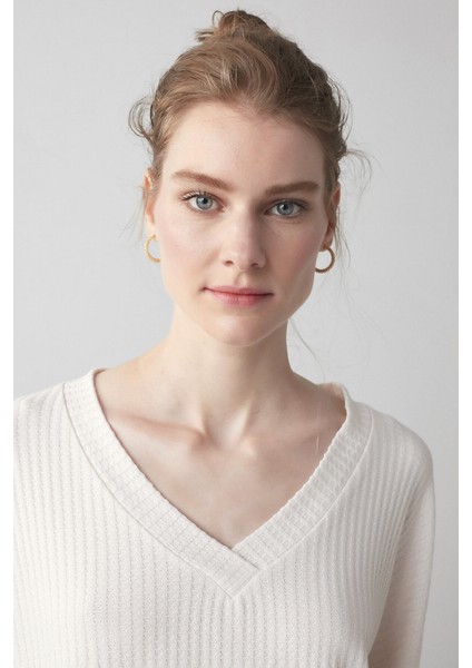 Açık Bej Vanilla Waffle Sweatshirt