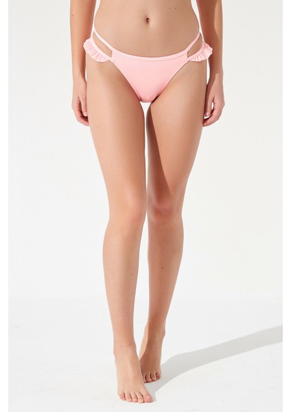 Açık Pembe Miami Frill Side Bikini Altı
