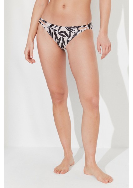 Çok Renkli Leaf Art Side Bikini Altı