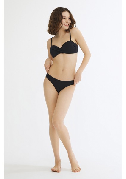 Siyah Basic Straplez Bikini Üstü