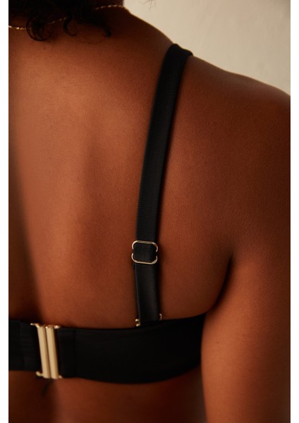 Siyah Basic Straplez Bikini Üstü