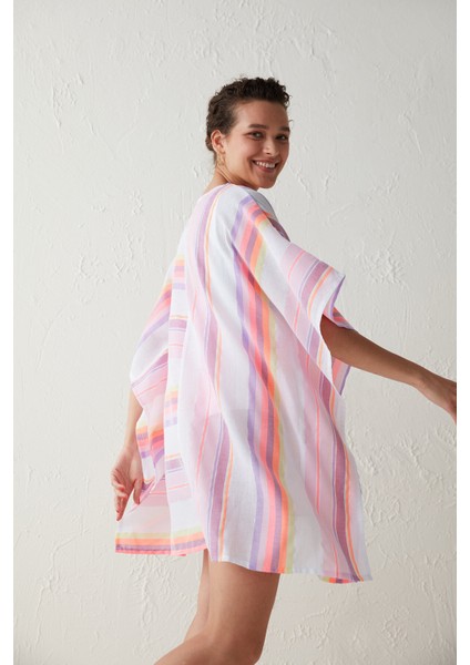 Çizgili Neon Kaftan