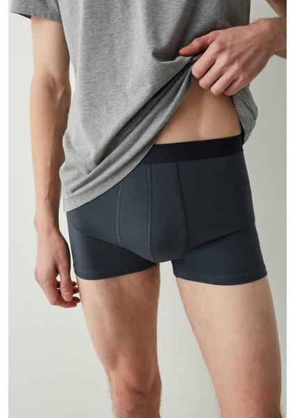 Erkek Basic Tripple 3'lü Antrasit Boxer