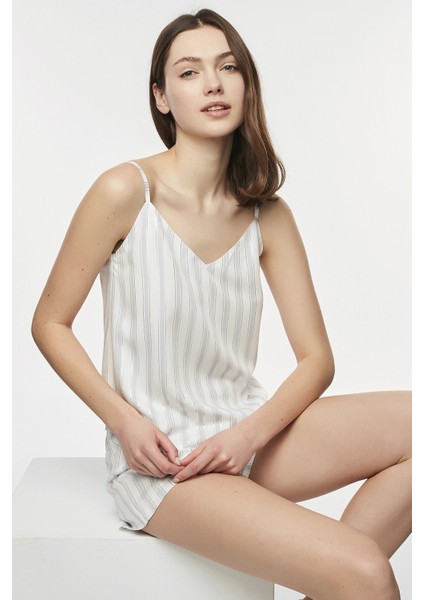 Beyaz Bridal Shiny Stripe Atlet