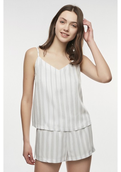 Beyaz Bridal Shiny Stripe Atlet modelleri