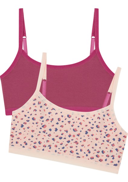 Pembe - Mor Teen Leopard 2'li Yarım Atlet