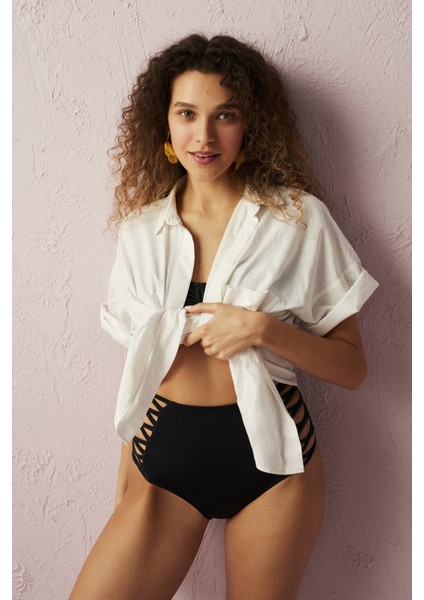 Siyah Basic High Fashion Bikini Altı