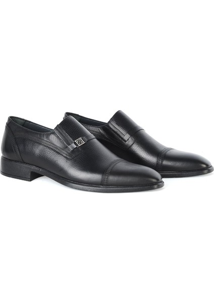 M573 Siyah Kauçuk %100 Deri Erkek Klasik Ayakkabı