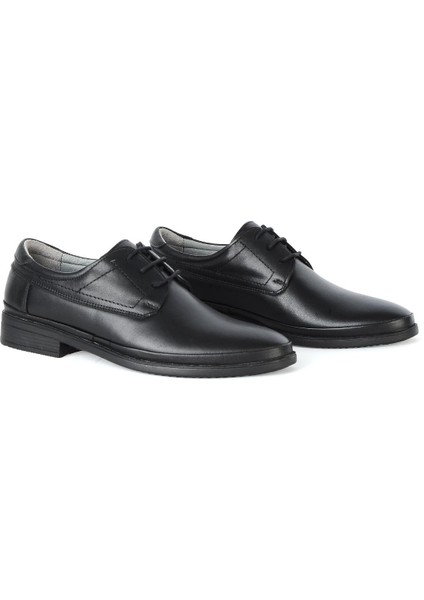 71 Siyah Kauçuk %100 Deri Erkek Casual Ayakkabı