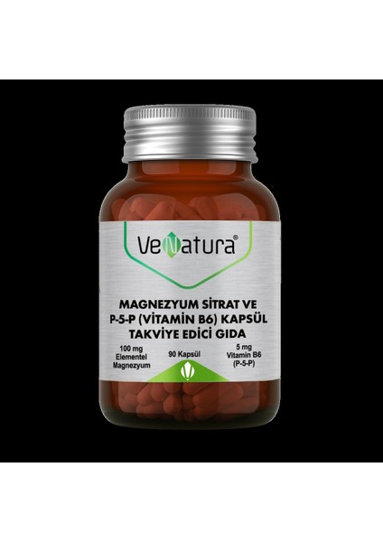 Magnezyum Sitrat Ve P5p (Vitamin B6) 90 Kapsül