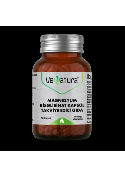 Magnezyum Bisglisinat Takviye Edici Gıda 30 Kapsül Türkiye Menşeli