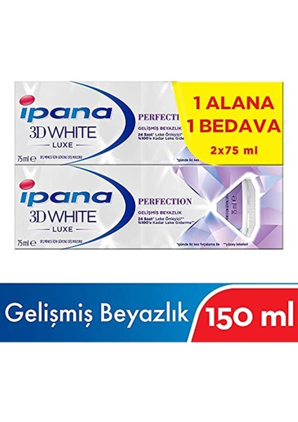 Ipana 3 Boyutlu Beyazlık Luxe Diş Macunu Perfection 2x75 Ml