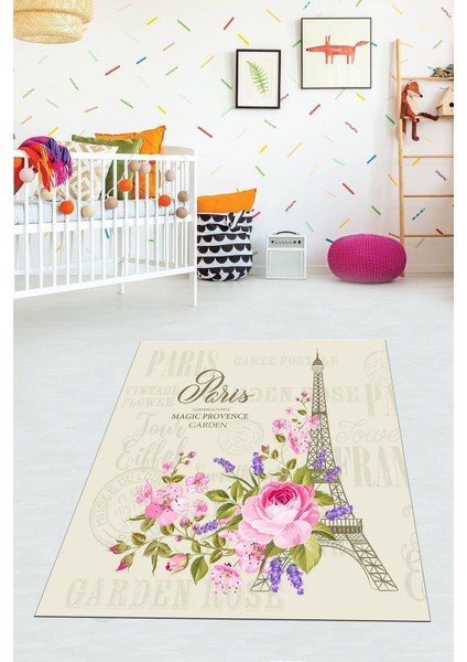 Dijital Baskılı Kaymaz Taban Yıkanabilir Modern Çocuk Odası Halısı VHÇ-HP-728