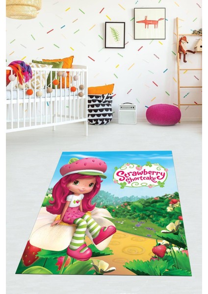 Dijital Baskılı Kaymaz Taban Yıkanabilir Çizgi Film Desenli Çocuk Odası Halısı VHÇ-HP-799