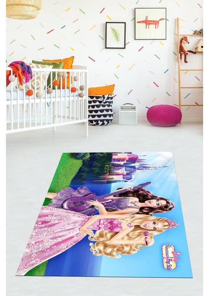 Dijital Baskılı Kaymaz Taban Yıkanabilir Modern Çocuk Odası Halısı VHÇ-HT-1039