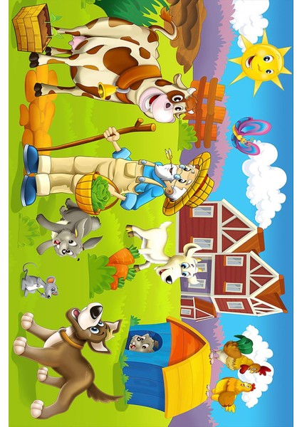 Dijital Baskılı Kaymaz Taban Yıkanabilir Çizgi Film Desenli Çocuk Odası Halısı VHÇ-HT-1140 fiyatları