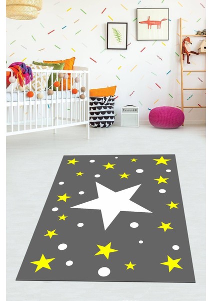 Dijital Baskılı Kaymaz Taban Yıkanabilir Modern Çocuk Odası Halısı VHÇ-HP-715