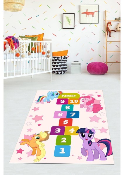 Dijital Baskılı Kaymaz Taban Yıkanabilir Modern Çocuk Odası Halısı VHÇ-HT-1191