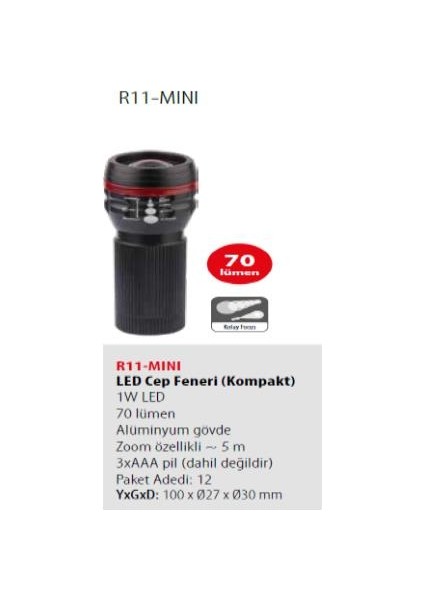 Ceta Form R11-MINI LED Cep Feneri (Kompakt)