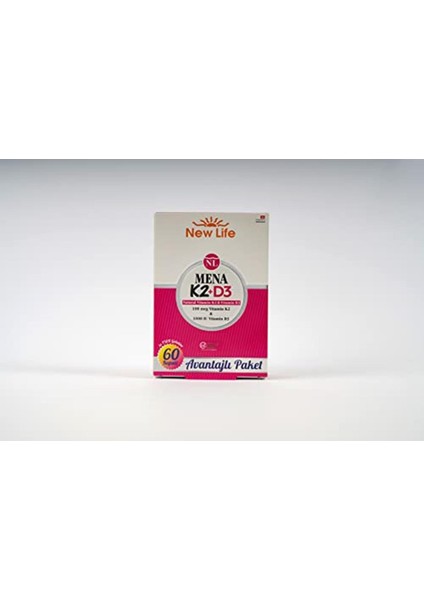 Mena Vitamin K2 + D3 60 Kapsül Aromasiz Renkli