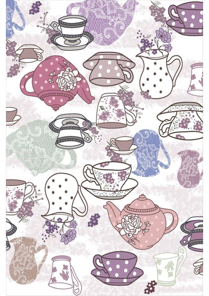 Dijital Baskılı Kaymaz Taban Yıkanabilir Fincan Desenli Modern Mutfak Halısı VHM-HM-581 fiyatları