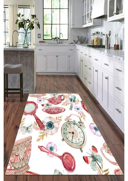 Dijital Baskılı Kaymaz Taban Yıkanabilir Modern Mutfak Halısı VHM-HM-587