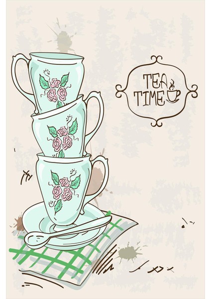 Dijital Baskılı Kaymaz Taban Yıkanabilir Fincan Desenli Modern Mutfak Halısı VHM-HM-588 fiyatları