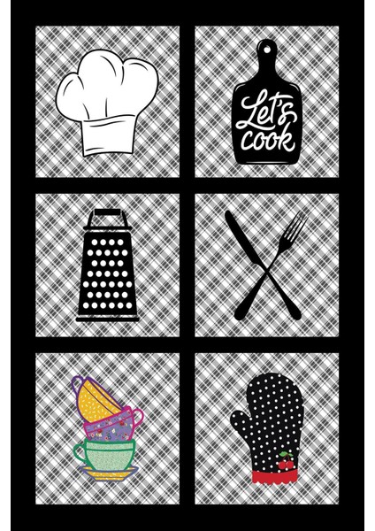 Dijital Baskılı Kaymaz Taban Yıkanabilir Modern Mutfak Halısı VHM-HT-1536 fiyatları