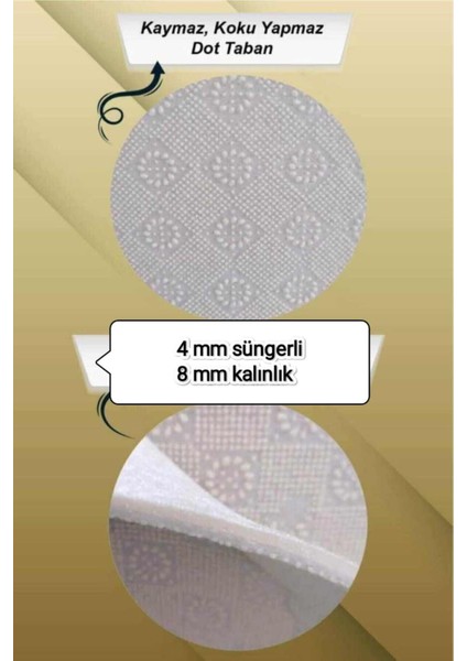 Dijital Baskılı Kaymaz Taban Yıkanabilir Kahve Desenli Modern Mutfak Halısı VHM-HT-1553