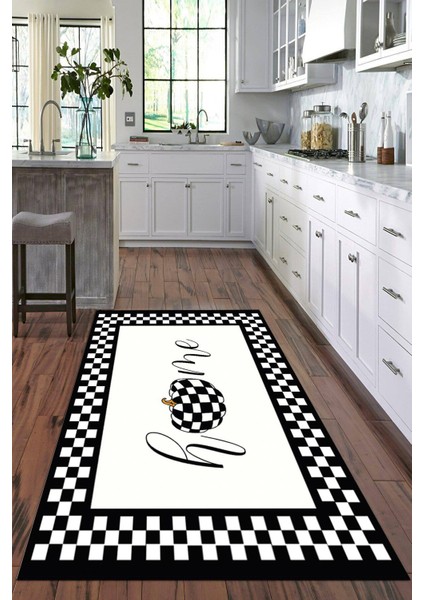 Dijital Baskılı Kaymaz Taban Yıkanabilir Home Yazılı Modern Mutfak Halısı Vhm-Sd-15