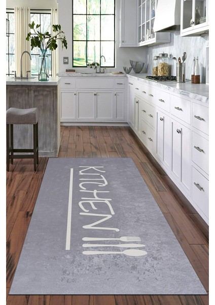 Dijital Baskılı Kaymaz Taban Yıkanabilir Modern Mutfak Halısı VHM-SD-516