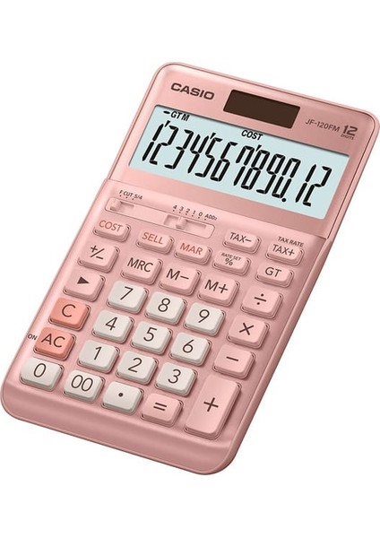JF-120FM-PK Pembe 12 Hane Masa Üstü Hesap Makinesi