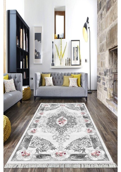 Dijital Baskılı Kaymaz Taban Yıkanabilir Çiçekli Salon Halısı Mutfak Halısı Yolluk Vh-Hk-56