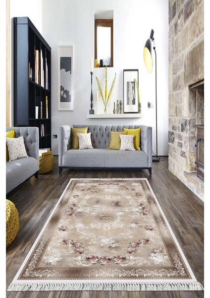 Dijital Baskılı Kaymaz Taban Yıkanabilir Çiçekli Salon Halısı Mutfak Halısı Yolluk Vh-Hk-61