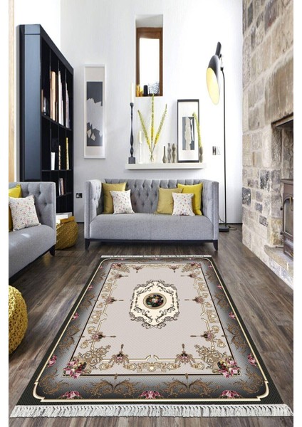 Dijital Baskılı Kaymaz Taban Yıkanabilir Çerçeveli Salon Halısı Mutfak Halısı Yolluk Vh-Hk-75