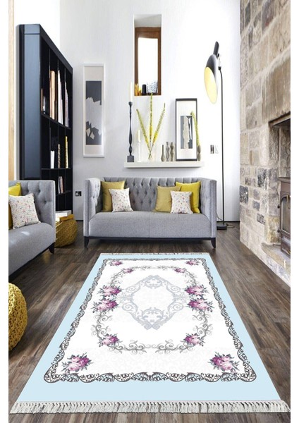 Dijital Baskılı Kaymaz Taban Yıkanabilir Çerçeveli Salon Halısı Mutfak Halısı Yolluk Vh-Hk-88