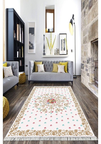 Dijital Baskılı Kaymaz Taban Yıkanabilir Klasik Salon Halısı Mutfak Halısı Yolluk VH-HK-111