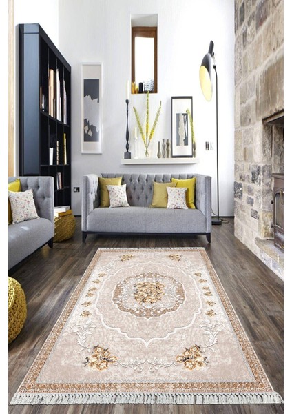 Dijital Baskılı Kaymaz Taban Yıkanabilir Göbekli Salon Halısı Mutfak Halısı Yolluk VH-HK-167