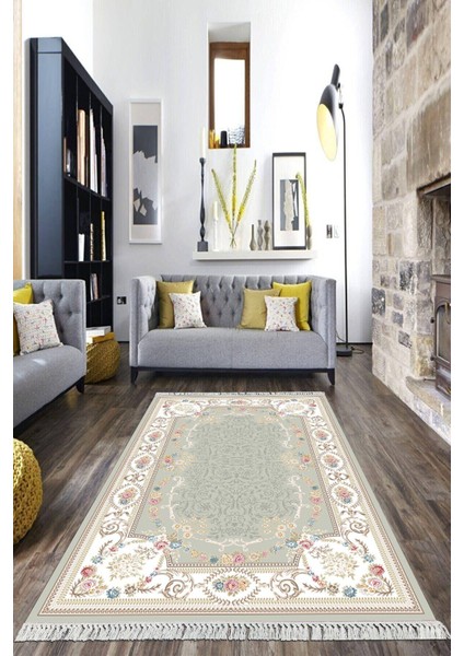 Dijital Baskılı Kaymaz Taban Yıkanabilir Çerçeveli Salon Halısı Mutfak Halısı Yolluk VH-HK-173