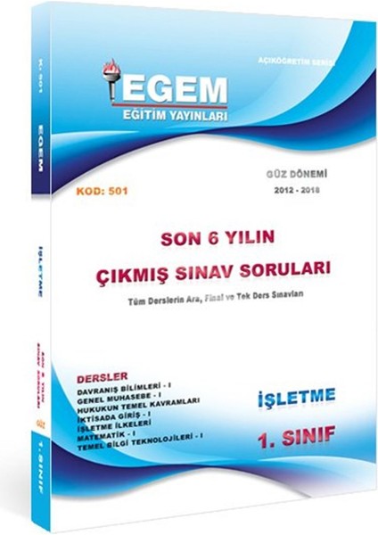 AÖFanad. İşletme 1. Sınıf Güz 1 Dönem Konu Anlatımlı Soru ve Çıkmış Set