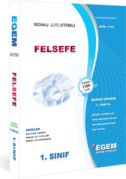AÖFanad. Felsefe 1. Sınıf Güz ve Bahar 1 ve 2 Dönem Konu Anlatımlı Soru Set
