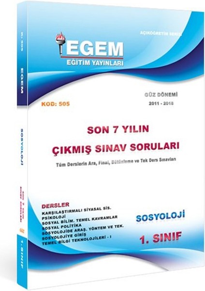 AÖFanad. Sosyoloji Güz Dönemi 1. Sınıf 1.yarıyıl Konu Anlatımlı Soru Set ve Çıkmış
