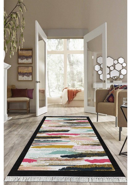 Dijital Baskılı Kaymaz Taban Yıkanabilir Modern Salon Halısı Mutfak Halısı Yolluk VH-HS-233