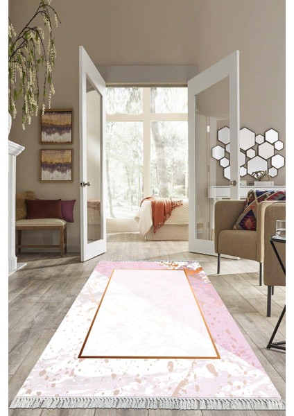 Dijital Baskılı Kaymaz Taban Yıkanabilir Çerçeveli Salon Halısı Mutfak Halısı Yolluk VH-HS-269
