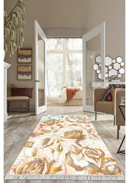 Dijital Baskılı Kaymaz Taban Yıkanabilir Modern Salon Halısı Mutfak Halısı Yolluk VH-HS-259